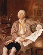 Aved, Jacques-Andre-Joseph Portrait of Carl Gustaf Tessin oil painting on canvas